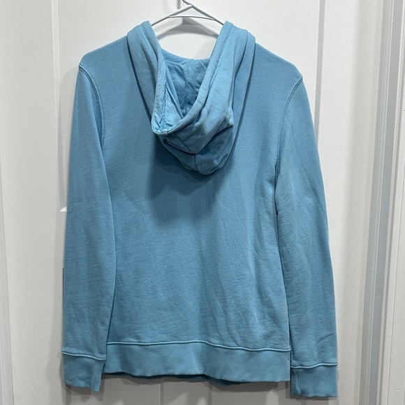 Adidas Light Blue Hoodie with White Trefoil Logo - Size Small - Picture 2 of 7